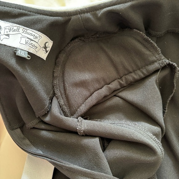 Hell Bunny Vixen Prep School Style Black Gray Short Sleeved w Bow Dress Size 4XL - Picture 8 of 9